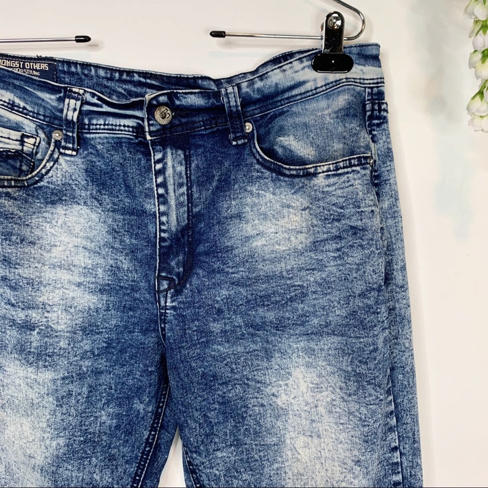 MENS AMONGST OTHERS Slim Stretch acid wash jeans 1969 - Picture 4 of 12